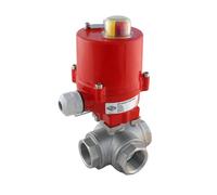 Robinet à boisseau spherique electrique G1'' L-port 3 voies en acier inoxydable 12V DC - BL3SA
