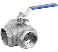 Robinet à boisseau sphérique en acier inoxydable 1/2 pouce BSP femelle DN15 SS304 type L débit en T 3 voies(Bsp-l Flow Type,3/8 Inch)