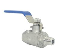 Robinet à boisseau sphérique en acier inoxydable 304 de 6,35 mm mâle vers femelle NPT standard pour eau, huile, gaz, poignée en vinyle WOG1000