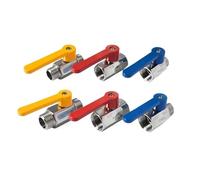Robinet à boisseau sphérique en acier inoxydable 304 Filetage intérieur et extérieur Interrupteur à longue poignée rouge, bleu, jaune Robinet à eau(Yellow,F-F_1/4")