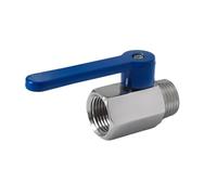 Robinet à boisseau sphérique en acier inoxydable 304, filetage interne et externe, rouge, bleu, jaune, interrupteur à longue poignée, 1 pièce(Blue,F-F_3/8")