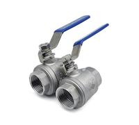 Robinet à boisseau sphérique en acier inoxydable 316L - BSPT femelle en deux parties à passage intégral 1/4" 3/8" 3/4" 1" 1-1/4" 1-1/2" 2"(1-1/2")