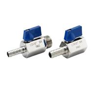 Robinet à boisseau sphérique en acier inoxydable PN63 cannelé 1/4", 3/8", 1/2", filetage femelle/mâle, for système eau, pétrole et gaz.(12MM,G1-4_BARB-F)