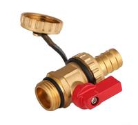Robinet à boisseau sphérique en laiton avec couvercle de sécurité et joint d'étanchéité pour chaudière, filetage DN15 G1/2, compatible avec les connexions de plomberie standard (rouge)