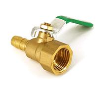 Robinet à boisseau sphérique en laiton avec poignée à levier BSP - Connecteur barbelé pour gaz naturel, gaz de pétrole liquéfié (filetage femelle, 3/8" x 10 mm)