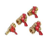 Robinet à boisseau sphérique en laiton avec poignée papillon for carburant, gaz, eau, huile, air, filetage femelle vers femelle 1/4", 3/8", 1/2", 3/4", deux voies(1/4",M-F)