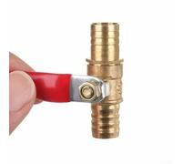 Robinet à boisseau sphérique en laiton cannelé avec poignée à levier d'arrêt pour conduite d'eau, air, huile, usage industriel, résidentiel, tailles 6, 8, 10, 12 mm (6 mm)