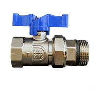 Robinet à boisseau sphérique en laiton de 2,5 cm pour chauffage 4 points et 6 points, construction fiable anti-fuite pour une utilisation durable (DN25)