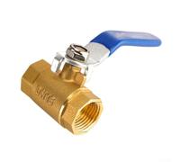 Robinet à boisseau sphérique en laiton femelle - Interrupteur d'arrêt robuste avec poignée pour eau, huile et gaz (4 points)