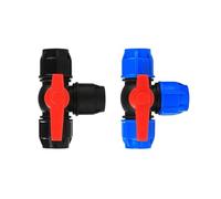 Robinet à boisseau sphérique en plastique de type T de 1/2", 3/4", 1", 2", 3/trois voies - Raccord rapide - 20/25/32/40/50/63 mm (32 mm, type bleu)