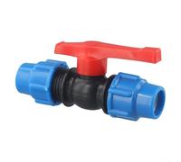 Robinet à boisseau sphérique en polyéthylène avec filetage extérieur pour irrigation de jardin, connecteur de tuyau 20 mm/25 mm/32 mm, noir et bleu (25 mm)