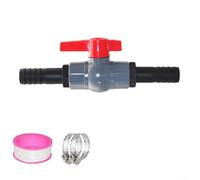 Robinet à boisseau sphérique en PVC avec connecteur de tuyau pour système d'irrigation de jardin, contrôle du débit d'eau, vanne d'arrêt avec raccord de tuyau de 19 mm de diamètre et filetage
