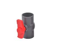 Robinet à boisseau sphérique en PVC gris durable de 1/2" à 1,5" - Type fileté et à douille for conduite d'eau, irrigation, aquarium et drainage(50mm)