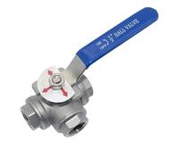 Robinet à boisseau sphérique femelle en acier inoxydable 304, 1/2 3/4 1 BSP, type T, 3 voies, passage intégral, eau, huile, air, gaz, interrupteur DN15/20/25(1/2")