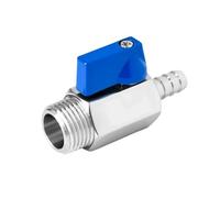 Robinet à boisseau sphérique MINI bleu argenté avec poignée multicolore, adaptateur pagode en acier inoxydable 304, robinet à boisseau sphérique à gaz à 2 voies, bouche pointue(Female,20MM_3/4")