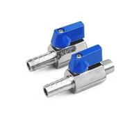 Robinet à boisseau sphérique mini en acier inoxydable 304 avec poignée bleue, filetage mâle femelle 6 mm, 7 mm, 8 mm, 10 mm, 12 mm, 1/8" 1/4" 3/8" 1/2"(1I2 Female-12mm)
