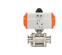 Robinet À Boisseau Sphérique Pneumatique À Trois Pièces À Installation Rapide En Acier Inoxydable 304 Q681F-16P, Vanne D'arrêt À Connexion Rapide À Pince Sanitaire(DN25 Φ32 chuck 50.5)