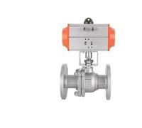 Robinet À Boisseau Sphérique Pneumatique Q641F-16 En Acier Inoxydable 304 316L En Acier Inoxydable Pneumatique À Bride Pneumatique Résistant À La Corrosion(Cast steel DN65)