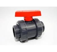 Robinet à boisseau sphérique professionnel 63 mm avec 2 manchons adhésifs en PVC - U 10 bar DIN 8063