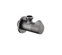 Robinet à boisseau sphérique Robinet D'arrêt D'eau Coudé En Laiton Chromé, Noir, Or Rose, G1/2, Simple Et Double Sortie, For Salle De Bain, Toilettes, Cuisine tuyauterie sous pression(Gray)