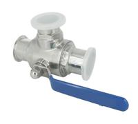 Robinet à boisseau sphérique sanitaire en acier inoxydable 304, 3 voies, 50,5 mm, type virole triple serrage, for eau, huile, air et gaz Résistance à haute pression(Φ32)