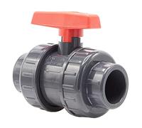 Robinet à boule en PVC I 32 mm I 1 pouce I pour manchons et raccords à coller I vanne d'arrêt 2 voies I connecteur de tuyau en PVC I vanne à bille pour construction de piscine et d'étang I bm003