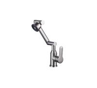 Robinet à Bras Articulé avec Tête Pivotante Finition Acier Brossé Argent