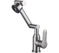 Robinet à Bras Articulé avec Tête Pivotante Finition Acier Brossé Avizar Argent
