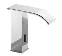 Robinet à capteur automatique sans contact - Robinet mitigeur chromé pour lavabo de salle de bain, design cascade en laiton, activé par le mouvement, robinet d'évier moderne pour une hygiène facile et