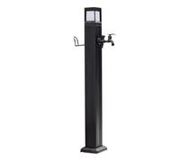 Robinet à colonne d'eau verticale, Solar Powered Garden Outdoor Faucet Pillar Light With Dual Water Inlet LED 28.9-44.6in(44.6in/113.5cm)