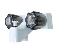 Robinet à deux poignées pour camping-cars et remorques avec profil peu encombrant et compatibilité avec support central de 10,2 cm (blanc)