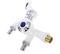 Robinet à Double Sortie Mural Blanc 1, 6cm pour Buanderie | Double Sorties, Raccorde Lave-linge et Évier, Usage Lavage et Vaisselle, Design Simple