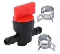 Robinet à essence avec 2 colliers de serrage pour tuyau de 6 à 8 mm de diamètre, outil de jardin pratique pour essence, diesel et plus encore, avec colliers de serrage