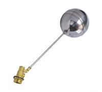 Robinet à flotteur en acier inoxydable, corps en laiton à filetage mâle de 2,5 cm avec boule 304 SS, capteur de contrôle automatique du niveau d'eau pour réservoir, chaudière, tour, DN25, argenté