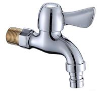 Robinet à linge moderne en cuivre avec poignée en queue de poisson à ouverture rapide pour connexion de machine à laver à double commande de 10,2 cm, ton bronze (A)