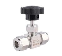 Robinet à pointeau à compression droit en acier inoxydable 304 1/8'' 1/4'' 3/8'' 1/2'' 3 4 6 8 10 12 mm(10mm)