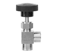 Robinet à pointeau à filetage femelle BSPP, robinet d’arrêt angulaire en acier inoxydable 304, robinet d’arrêt haute pression et haute température pour eau, gaz, et (Tige noire, fil intérieur de 1/4)