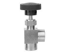 Robinet à pointeau à filetage femelle BSPP, robinet d’arrêt angulaire en acier inoxydable 304, robinet d’arrêt haute pression et haute température pour eau, gaz, et (Tige noire, fil intérieur 3/8)