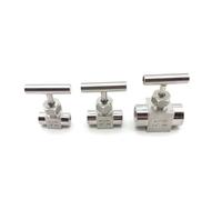 Robinet à pointeau d'arrêt à filetage femelle 1/8", 1/4", 1/2", 3/8", en acier inoxydable 304, raccord de tuyau à 2 voies(1/8")