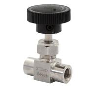 Robinet à pointeau d'arrêt de contrôle de débit en acier inoxydable, filetage femelle G 1/8" et 1/4" - Raccord de tuyau durable SS 304(0.25In)