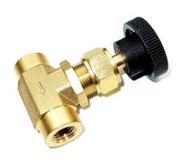 Robinet à pointeau femelle en laiton 1/4" NPT, contrôle de débit, pression 3000 PSI, plomberie, manomètre for propane, eau, gaz, huile, carburant