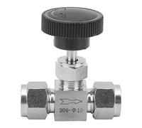 Robinet à pointeau haute pression 2 voies en acier inoxydable 304, vanne de régulation de débit pour l’eau, le gaz, l’ et les liquides, réglable avec précision et finition (F10)