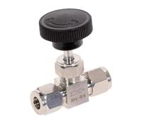 Robinet à pointeau réglable OD 3 4 6 8 10 12 mm Tube en acier inoxydable 304 Haute pression Ensemble de cartes droites Grue(6mm)