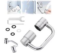 Robinet à Rallonge Rotatif Multifonctionnel,AéRateur De Robinet,Mousseur Pivotant 1080°,Rallonge Buse MéLangeuse 2 Jets,AéRateurs Universels Pour Robinets Cuisine Et Salle Bain(1Pcs)