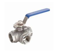 Robinet à tournant sphérique à trois voies en acier inoxydable 304, type L, type T, 1/4", 3/8", 1/2", 3/4", 1", DN8, DN10, DN15, DN20, DN25, filetage interne(2inch,L Type)