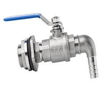 Robinet à tournant sphérique, coude en acier inoxydable, raccord de tuyau, 8 10 12 14 20 25 32 40 50 mm, cannelé 1/2", 3/4", 1", 2", robinet 304 for connecteur adaptateur réservoir d'eau(DN40*40mm)