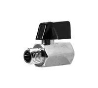 Robinet à Tournant Sphérique en Laiton 1/2" 3/8" 1/4" 1/8" BSP Mâle et Femelle Mini Valve Boule pour Compresseur Air et Systèmes Pneumatiques Industriel Atelier Raccord Durable