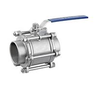 Robinet à tournant sphérique filetage BSP en acier inoxydable de 4 pouces, robinet trois pièces utiliser avec des liquides et gaz(SS201)