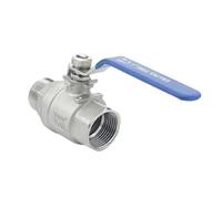 Robinet à tournant sphérique fileté mâle en deux pièces en acier inoxydable 304, vanne manuelle à port complet, 1"-4", 1000 WOG(1-2,M-F MF)