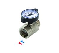 Robinet à tournant sphérique TECEfloor, avec thermomètre, RP1"xR1", 77381008